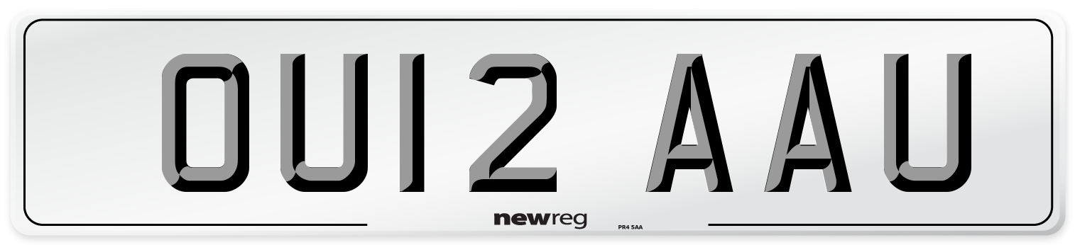 OU12 AAU Number Plate from New Reg
